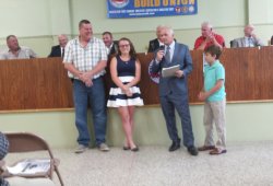 Scholarship winner Kayla Ahern with her father Michael, Ed  Chakmakian and his son Pearce. Ed presented the awards. Kayla will be attending New Paltz and will be studying psychology. 4 more pictures to follow. Awards were presented at Union meeting.