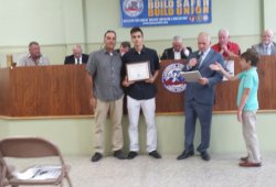 James Fabrizi with his dad James.  James will study Forensics at John Jay College of Criminal Justice