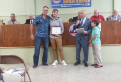 Richard Barnes with his dad Richard. Richard will be studying biology at Stony Brook University.