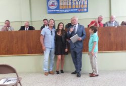 Rebecca Vargas with her dad Stephen. Rebecca will be studying Business Administration at Fashion Institute of technology.